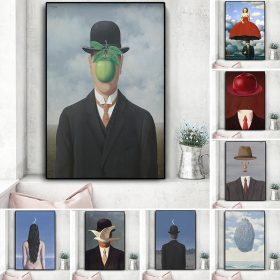 Rene Magritte Canvas Painting Surrealism Classic Artwork Reproduction Posters and Print Wall Art Picture for Living Room Cuadros