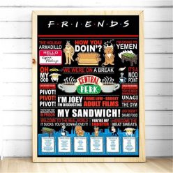 Friends TV Show Classic Quote Posters Printed on Canvas