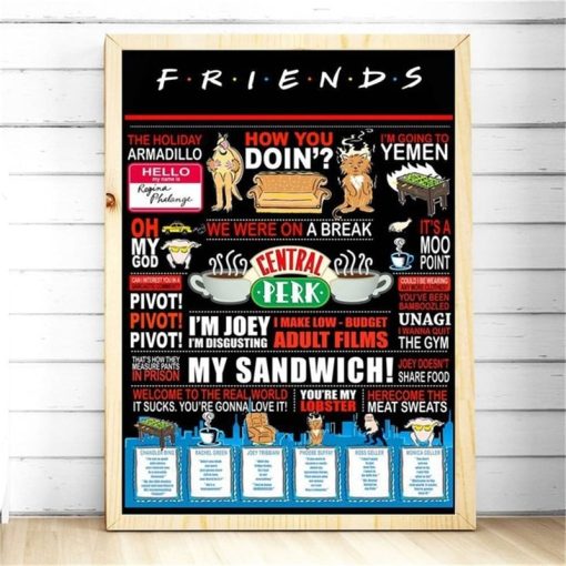 Friends TV Show Classic Quote Posters Printed on Canvas