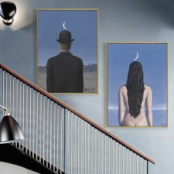 Rene Magritte Canvas Painting Surrealism Classic Artwork Reproduction Posters and Print Wall Art Picture for Living Room Cuadros