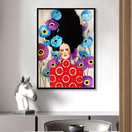 Modern Flower Girls On Vacation Nordic Unframed Wall Art - Image 3