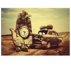 Rusty Old Car Clock Hand and Animals –