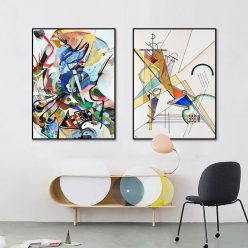 Vintage Wassily Kandinsky Famous Abstract Printing Canvas Paintings Poster and Print Wall Art Picture for Living Room Home Decor