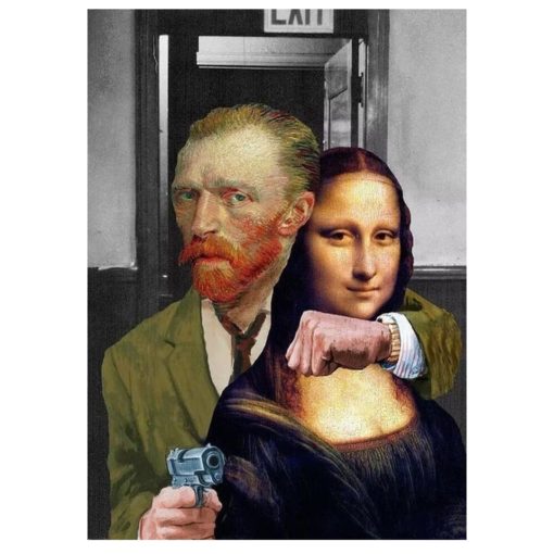 Funny Van Gogh and Mona Lisa Famous Oil Paintings Printed on Canvas - Image 2