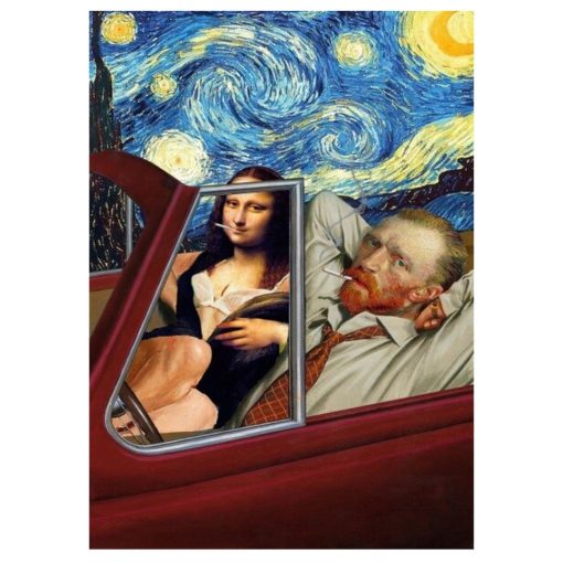 Funny Van Gogh and Mona Lisa Famous Oil Paintings Printed on Canvas - Image 3