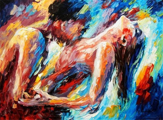 Passion Sexy Painting Naked Woman and Man Abstract Body Art Graffiti Oil Painting Canvas Print for Bedroom Hotel Wall Decoration