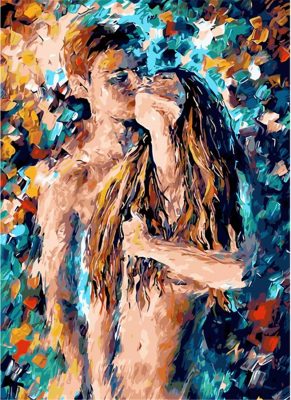 Passion Sexy Painting Naked Woman and Man Abstract Body Art Graffiti Oil Painting Canvas Print for Bedroom Hotel Wall Decoration