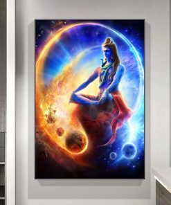 Shiva Hindu God Modern Wall Art Painting Printed on Canvas