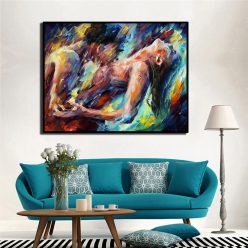 Passion Sexy Painting Naked Woman and Man Abstract Body Art Graffiti Oil Painting Canvas Print for Bedroom Hotel Wall Decoration