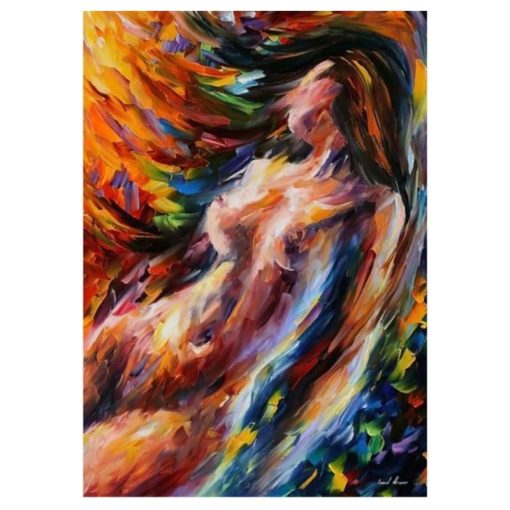 Abstract Body Art Graffiti Naked Man and Woman Oil Painting - Image 4