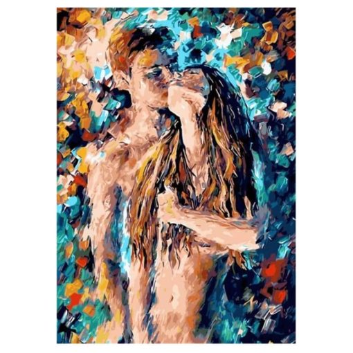 Abstract Body Art Graffiti Naked Man and Woman Oil Painting - Image 5