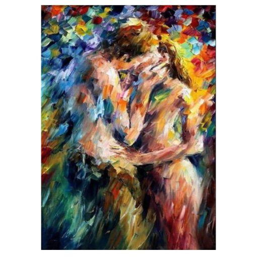 Abstract Body Art Graffiti Naked Man and Woman Oil Painting - Image 6