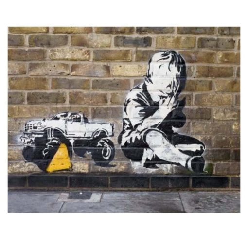 Classic Graffiti Art By Banksy Life is Beautiful Printed on Canvas - Image 9