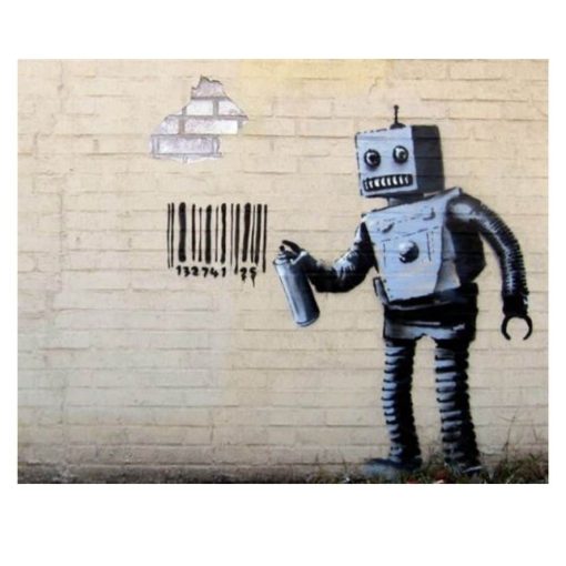 Classic Graffiti Art By Banksy Life is Beautiful Printed on Canvas - Image 5