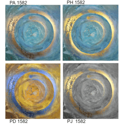 Blue Gold Gray Paintings