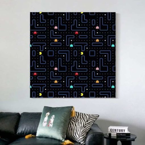 Classic PacMan Game Modern Canvas Painting Printed on Canvas - Image 3