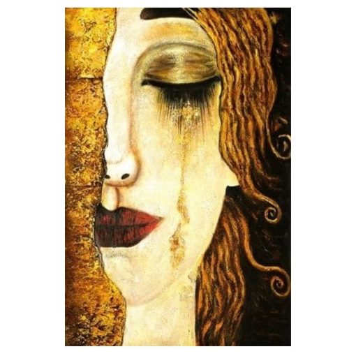 Classic Abstract Oil Painting Freya Tears Influenced by Gustav Klimt - Image 5