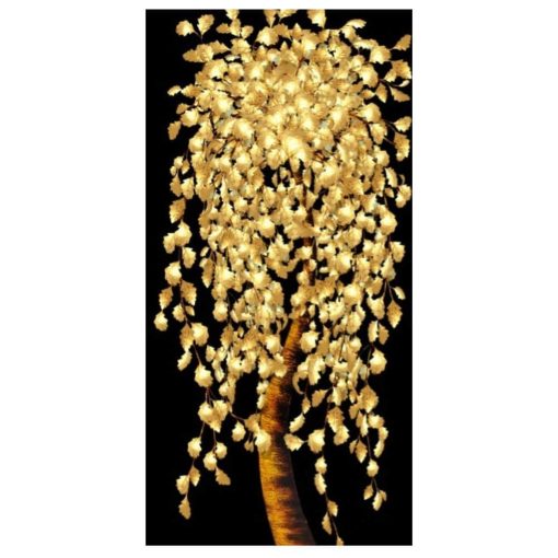 Abstract Golden Leaf Tree, Wall Art Painting Printed on Canvas - Image 2