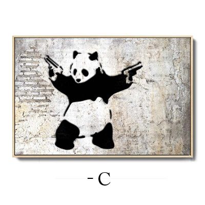 Banksy Graffiti Art Painting Panda Elephant Abstract Canvas Posters and Prints Modern Wall Cuadros for Living Room Home Decor