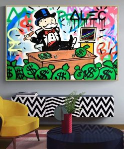 Alec Monopoly Rich Money Man Graffiti Art Painting Printed on Canvas