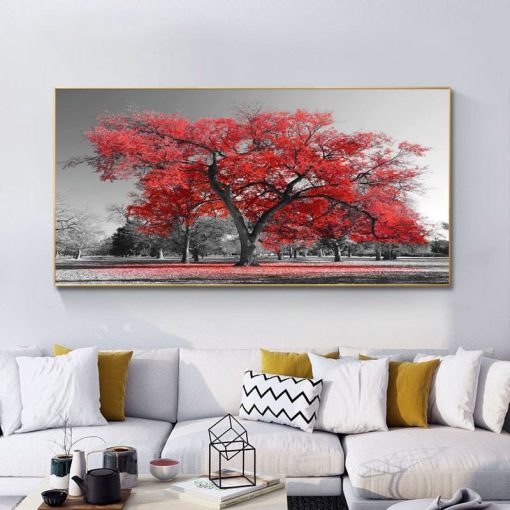 Modern Art Beautiful Trees Landscape Painting Printed on Canvas