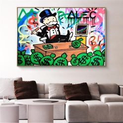 Alec Monopoly Rich Money Man Graffiti Art Painting Printed on Canvas