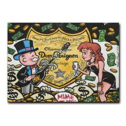 Alec Monopoly Champagne Money Graffiti Art  Printed on Canvas