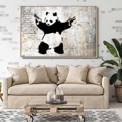 Banksy Graffiti Art Painting Panda Elephant Abstract Canvas Posters and Prints Modern Wall Cuadros for Living Room Home Decor