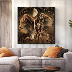 African Art Woman Man Black Gold Naked Oil Painting on Canvas Posters and Prints Scandinavian Living Room Wall Painting