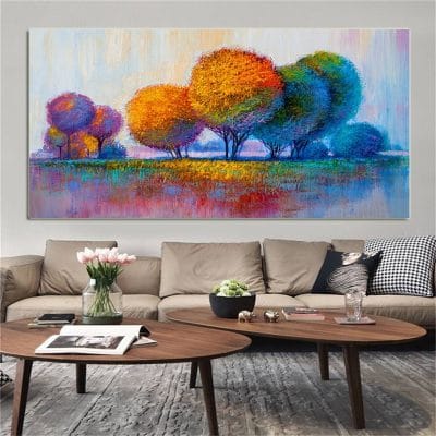 Modern Art Beautiful Trees Landscape Painting Printed on Canvas