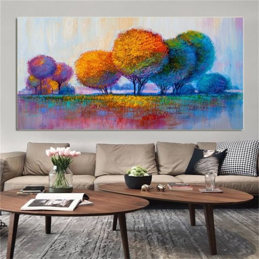 Modern Art Beautiful Trees Landscape Painting Printed on Canvas