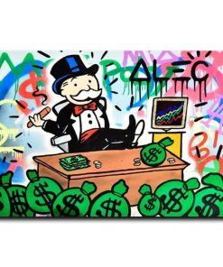 Alec Monopoly Rich Money Man Graffiti Art Painting Printed on Canvas