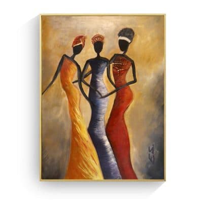 Modern Art Painting of African Women, Printed on Canvas