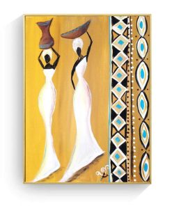 Modern Art Painting of African Women, Printed on Canvas