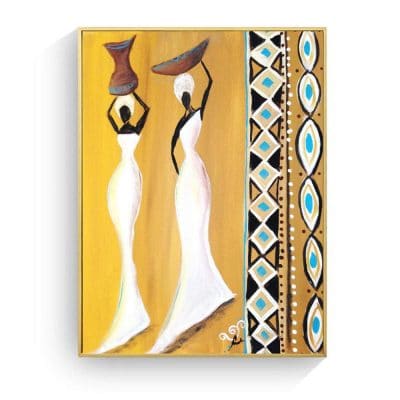 Modern Art Painting of African Women, Printed on Canvas