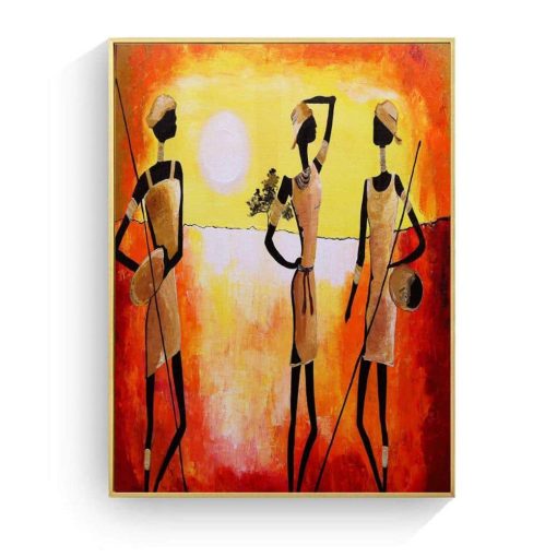 Modern Art Painting of African Women, Printed on Canvas