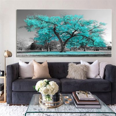 Modern Art Beautiful Trees Landscape Painting Printed on Canvas