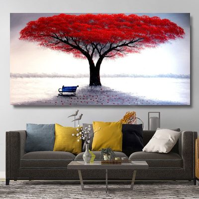 Modern Art Beautiful Trees Landscape Painting Printed on Canvas