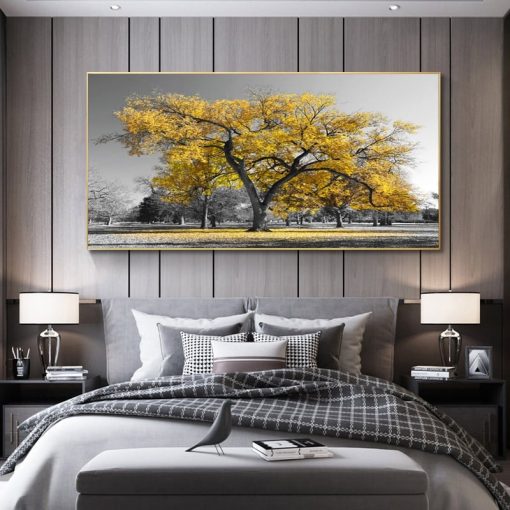 Modern Art Beautiful Trees Landscape Painting Printed on Canvas