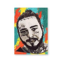 Abstract Art Painting of Hip Hop Artist Post Malone, Printed on Canvas