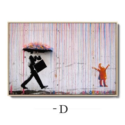 Banksy Graffiti Art Painting Panda Elephant Abstract Canvas Posters and Prints Modern Wall Cuadros for Living Room Home Decor