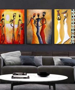 Modern Abstract Painting of African Women Printed on Canvas