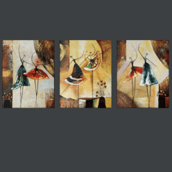 3 panel Hand Painted Acrylic Paintings on Canvas