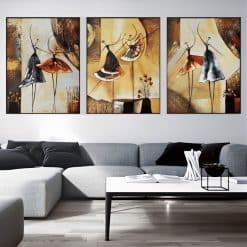 Abstract Painting of Ballet Dancers Printed on Canvas