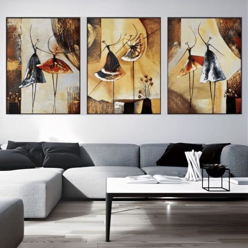 Abstract Painting of Ballet Dancers Printed on Canvas