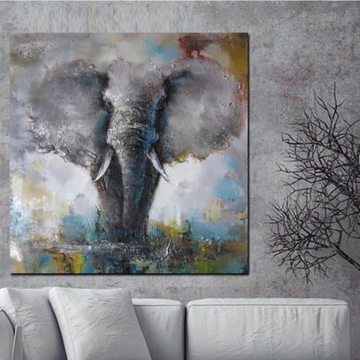 Beautiful Abstract Painting of African Elephant