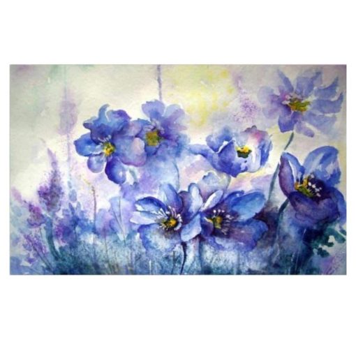 Beautiful Flowers Abstract Painting Printed on Canvas - Image 2