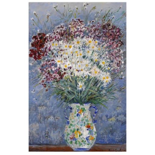 Beautiful Flowers Abstract Painting Printed on Canvas - Image 4