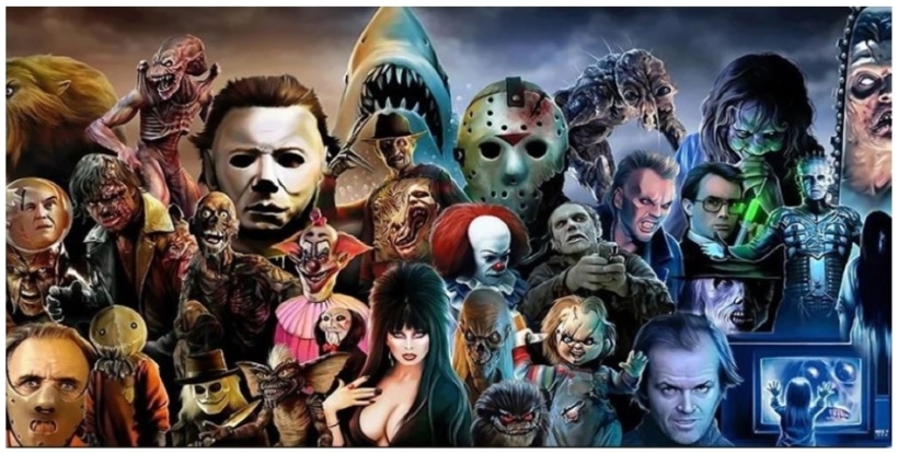 Scary Horror Movie Characters Poster Artwork Printed on Canvas