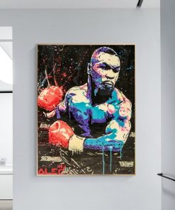 Mike Tyson's Street Graffiti Art, The Most Dangerous Boxer in History, Printed on Canvas